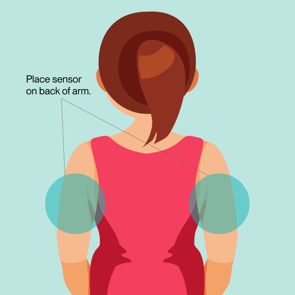 Place sensors on the back of your arm